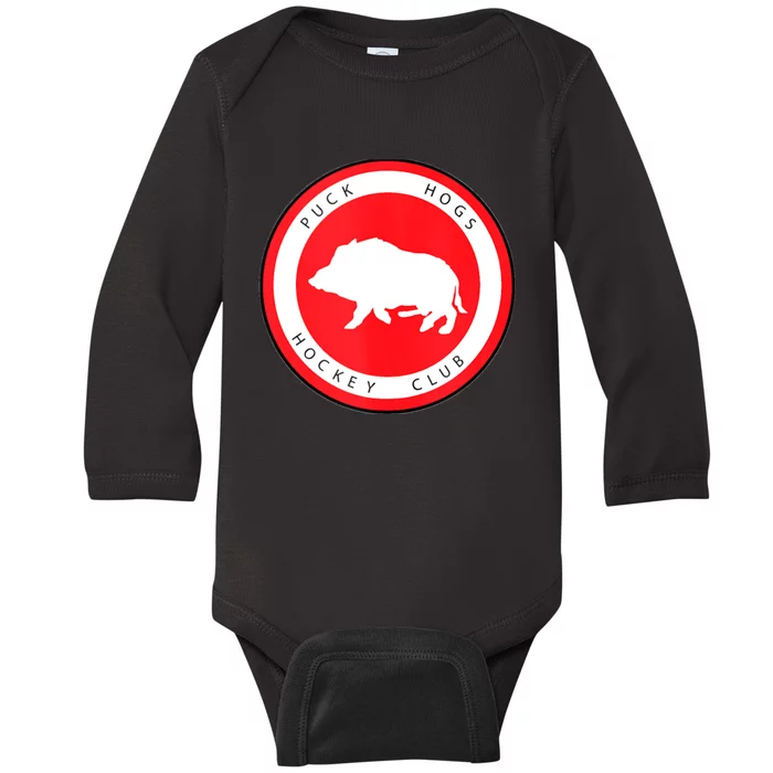 Puck Hogs Hockey Club Baby Long Sleeve Bodysuit