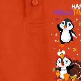 Penguin Happy Hallothanksmas Halloween Thanksgiving Xmas Cute Gift Dry Zone Grid Performance Polo