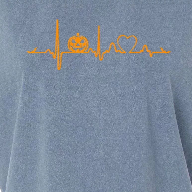 Pumpkin Heartbeat Halloween Garment-Dyed Women's Muscle Tee