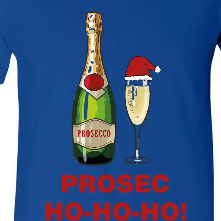 Prosecho Ho Ho Funny Prosecco Christmas Print Cute Gift V-Neck T-Shirt