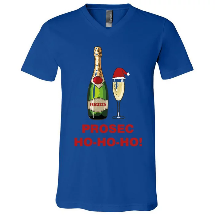 Prosecho Ho Ho Funny Prosecco Christmas Print Cute Gift V-Neck T-Shirt