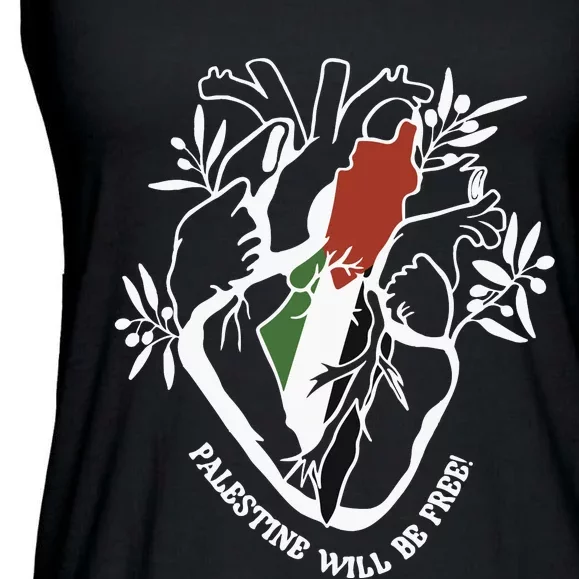 Palestine Heart Human Rights Palestine Free Freedom Palestine Flag Ladies Essential Flowy Tank