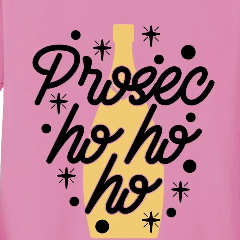 Prosecco Ho Ho Ho Funny Christmas Wine ProsecHo Prosec Ho Funny Gift Kids Long Sleeve Shirt