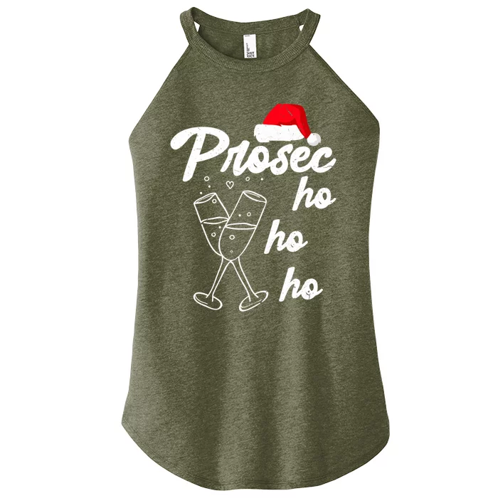 Prosec Ho Ho Ho Funny Presecco Christmas Vacation Gift Women’s Perfect Tri Rocker Tank