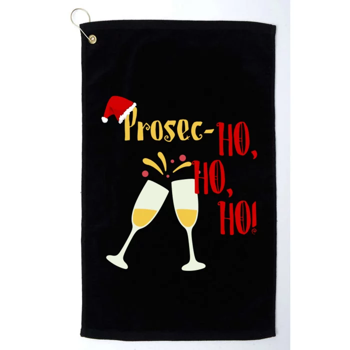 Prosec Ho Ho Ho Funny Wine Lover Christmas Celebration Platinum Collection Golf Towel