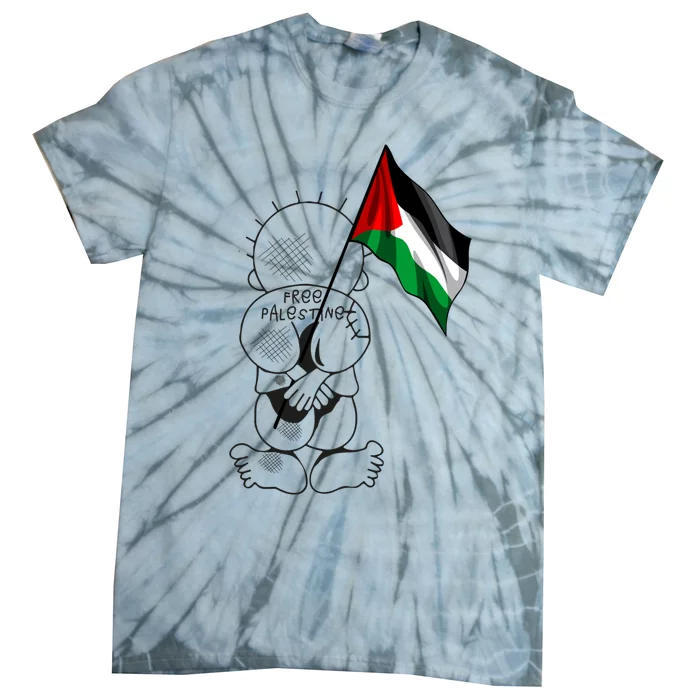 Palestine Hanzala Holding Palestinian Flag Free Palestine Gift Tie-Dye T-Shirt