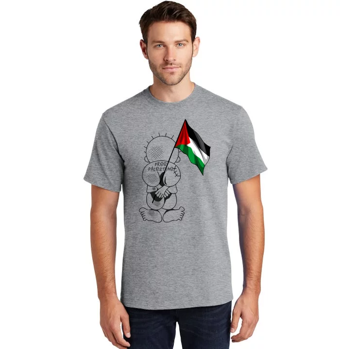 Palestine Hanzala Holding Palestinian Flag Free Palestine Gift Tall T-Shirt