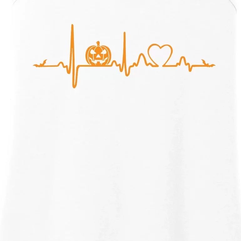 Pumpkin Heartbeat Halloween Ladies Essential Tank