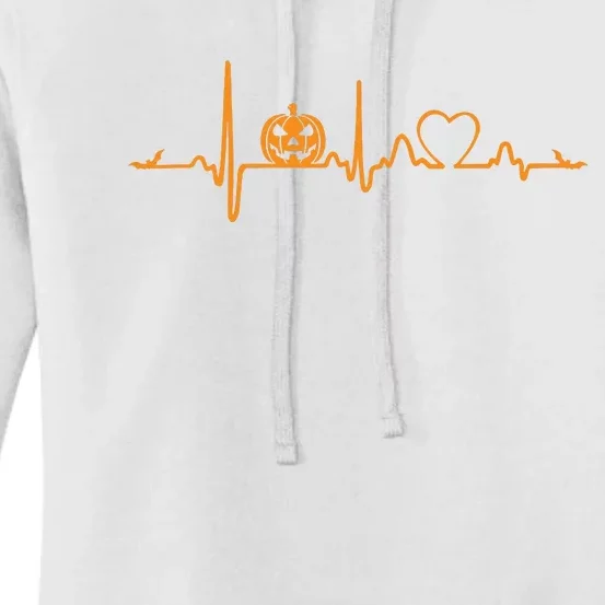 Pumpkin Heartbeat Halloween Women's Pullover Hoodie