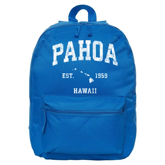 Pahoa Hawaii Hi Vintage Athletic Established 16 in Basic Backpack