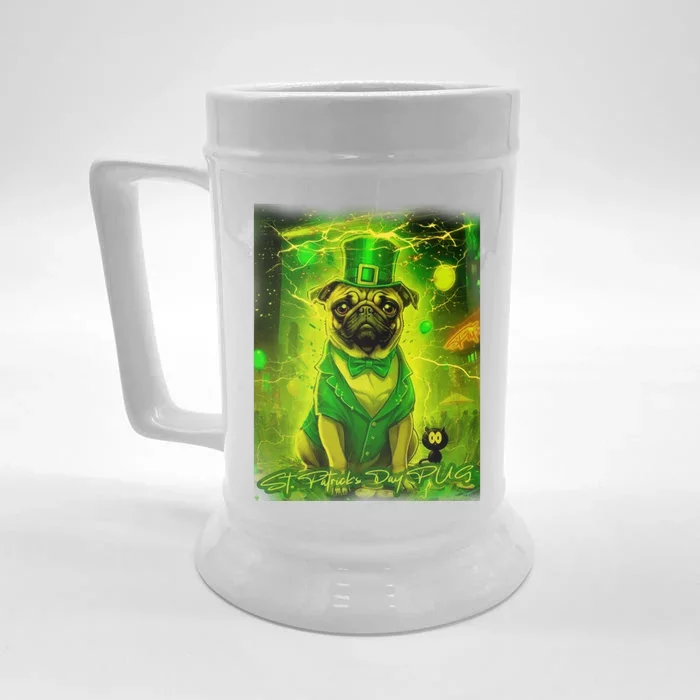 Pug Happy Holidays 138 St. Patricks Day Pug Front & Back Beer Stein