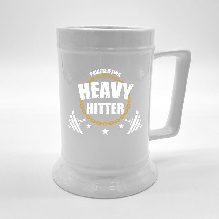 Powerlifting Heavy Hitter Vintage Gym Powerlifter Front & Back Beer Stein