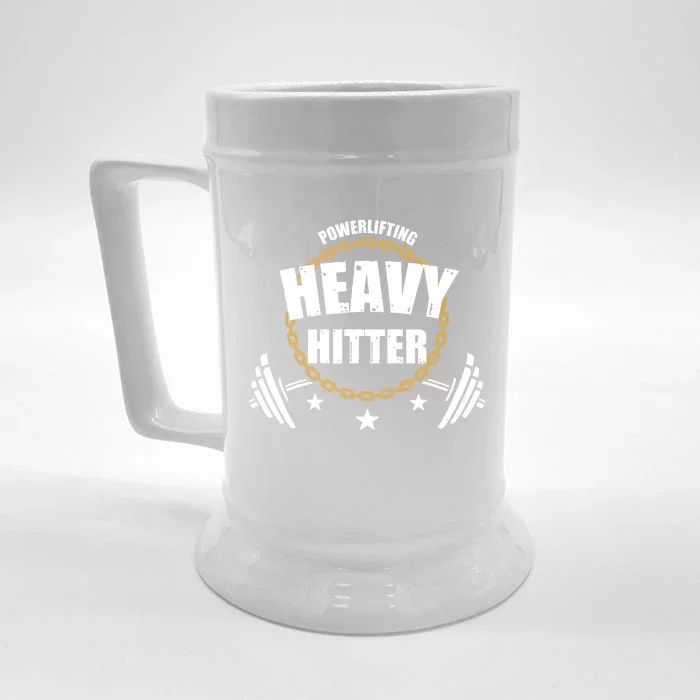 Powerlifting Heavy Hitter Vintage Gym Powerlifter Front & Back Beer Stein