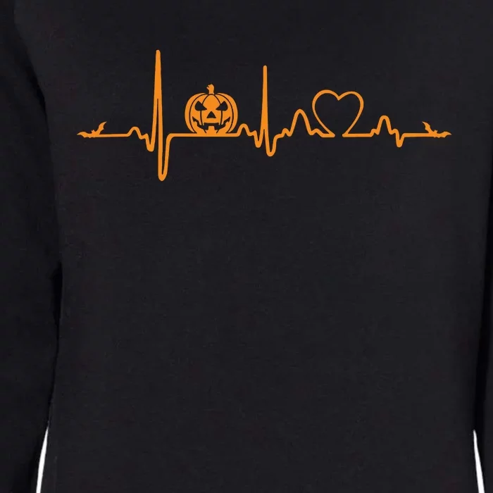 Pumpkin Heartbeat Halloween Womens California Wash Sweatshirt