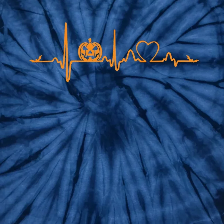 Pumpkin Heartbeat Halloween Tie-Dye T-Shirt