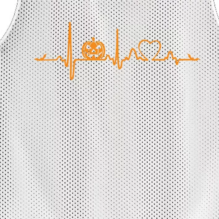 Pumpkin Heartbeat Halloween Mesh Reversible Basketball Jersey Tank