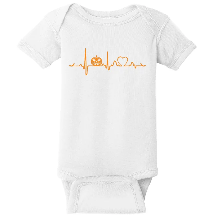 Pumpkin Heartbeat Halloween Baby Bodysuit