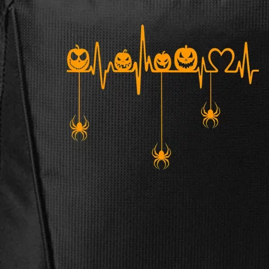 Pumpkin Heartbeat Halloween Lovers Nurse Pumpkin Heartbeat City Backpack