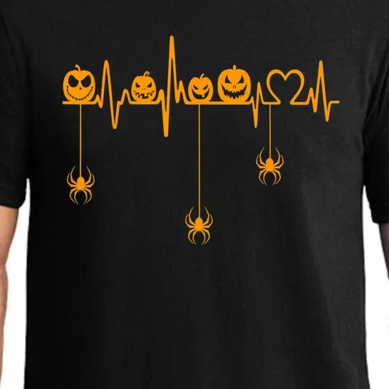 Pumpkin Heartbeat Halloween Lovers Nurse Pumpkin Heartbeat Pajama Set