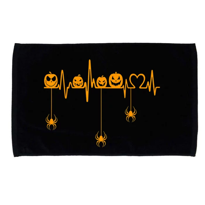 Pumpkin Heartbeat Halloween Lovers Nurse Pumpkin Heartbeat Microfiber Hand Towel