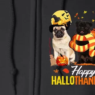 Pug Happy Hallothanksmas Festive Holiday Dog Costume Full Zip Hoodie