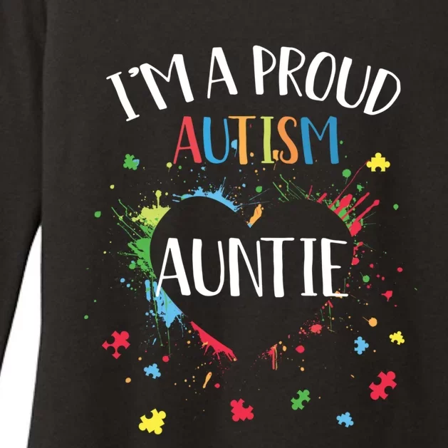 Puzzle Heart I'm A Proud Autism Auntie Autism Awareness Gift Womens CVC Long Sleeve Shirt