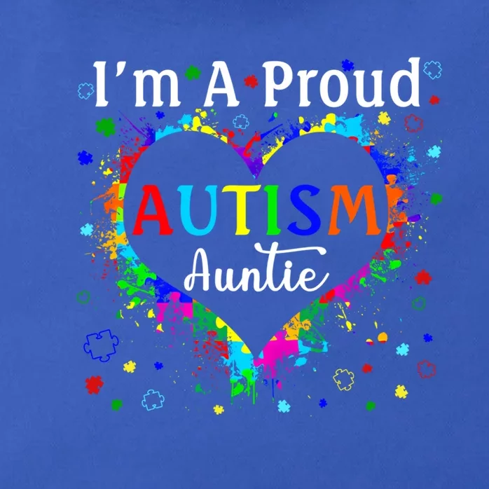 Puzzle Heart I'm A Proud Autism Auntie Autism Awareness Gift Zip Tote Bag