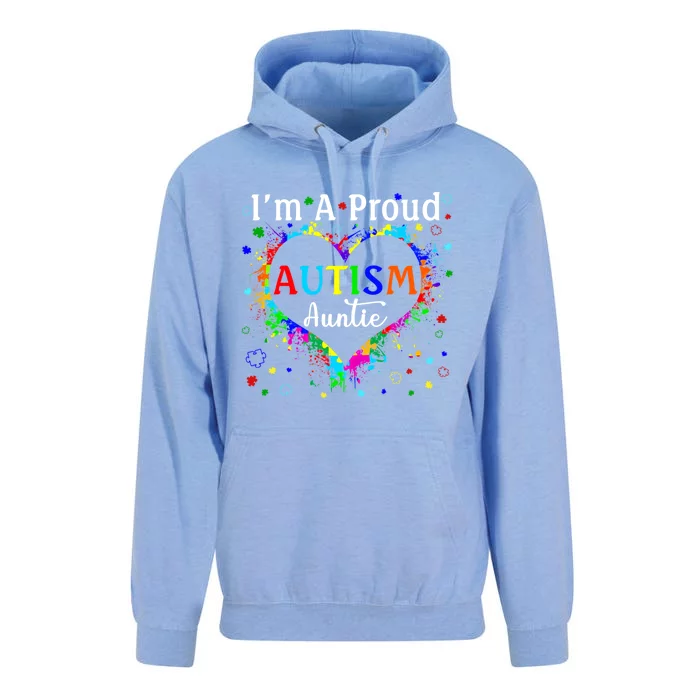 Puzzle Heart I'm A Proud Autism Auntie Autism Awareness Gift Unisex Surf Hoodie