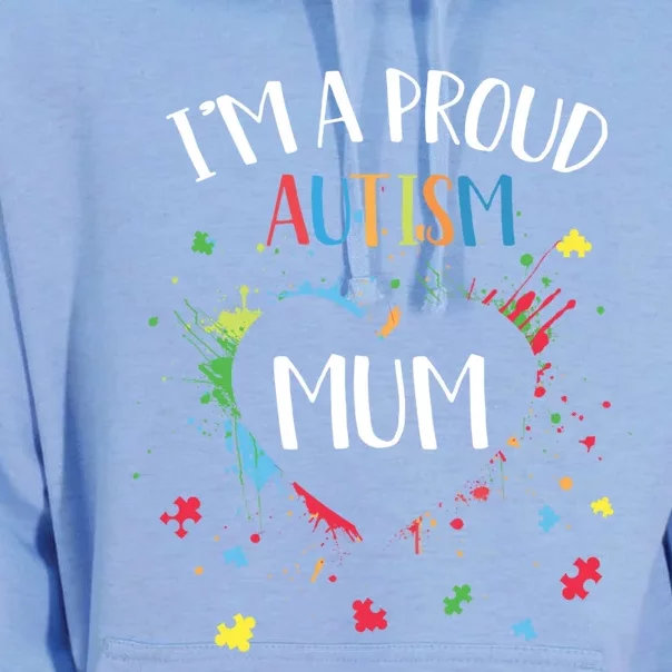 Puzzle Heart I'm A Proud Autism Mum Autism Awareness Gift Unisex Surf Hoodie