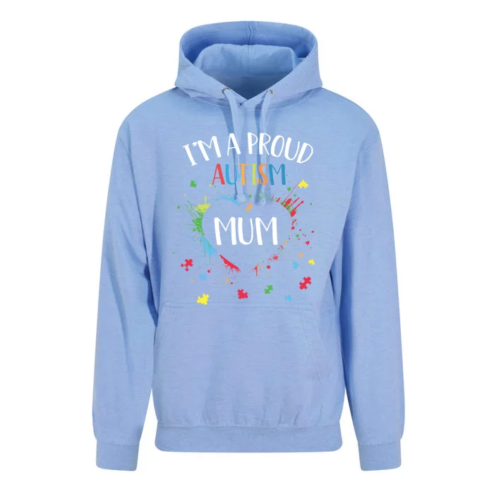 Puzzle Heart I'm A Proud Autism Mum Autism Awareness Gift Unisex Surf Hoodie