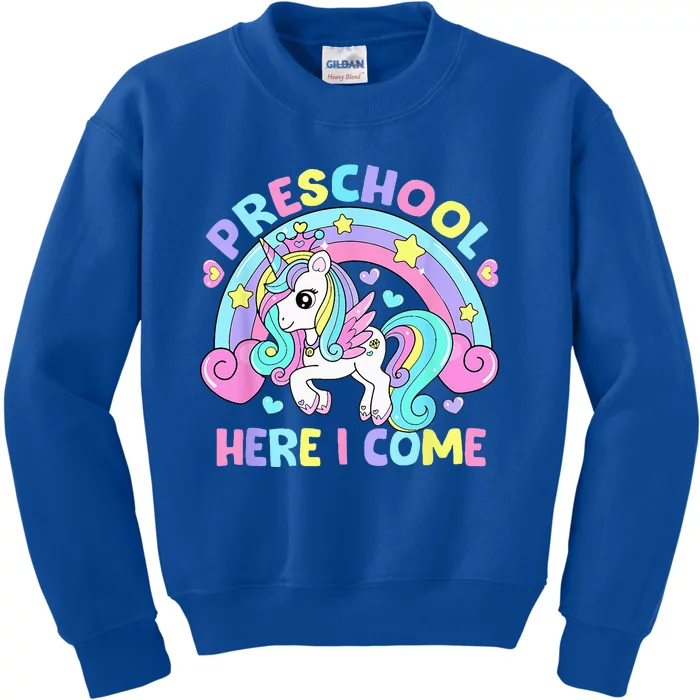 Preschool Here I Come Funny Unicorn Back To School Kids Sweatshirt