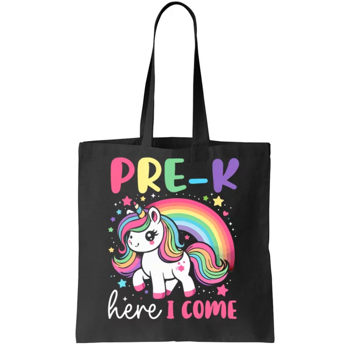 Prek Here I Come Unicorn Girl Back To School Tote Bag