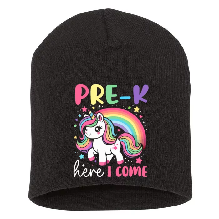 Prek Here I Come Unicorn Girl Back To School Short Acrylic Beanie