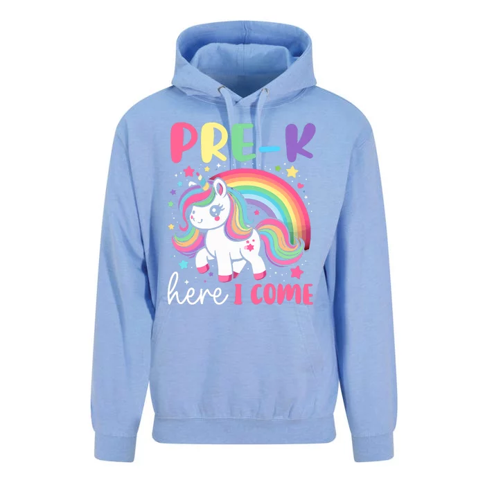 Prek Here I Come Unicorn Girl Back To School Unisex Surf Hoodie