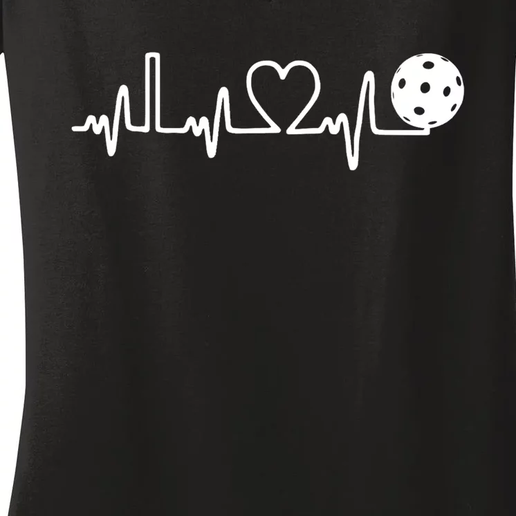 Pickleball Heartbeat! I Love Pickleball TShirt Women's V-Neck T-Shirt