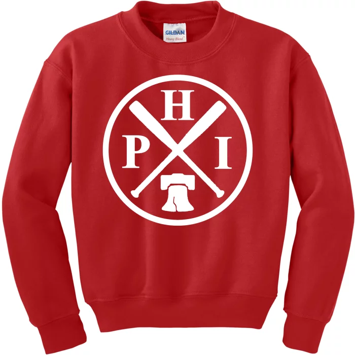 Philadelphia Baseball Emblem Retro Philly Team Kids Sweatshirt