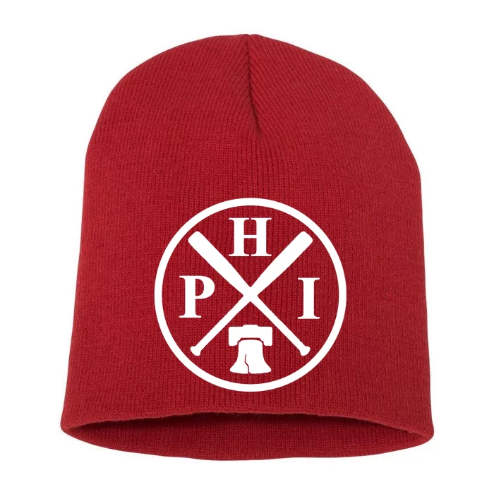 Philadelphia Baseball Emblem Retro Philly Team Short Acrylic Beanie