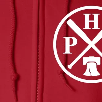 Philadelphia Baseball Emblem Retro Philly Team Full Zip Hoodie