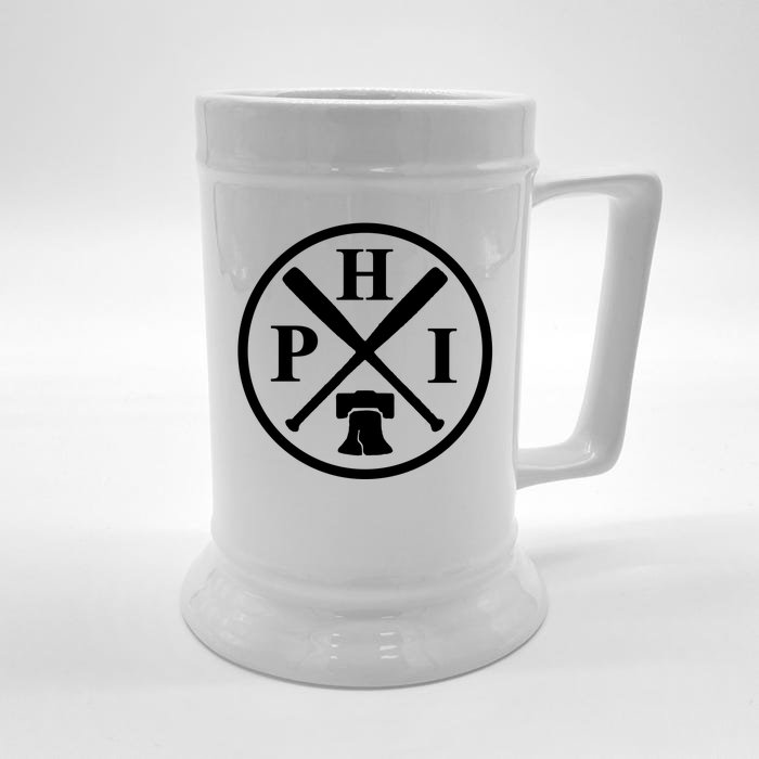 Philadelphia Baseball Emblem Retro Philly Team Front & Back Beer Stein