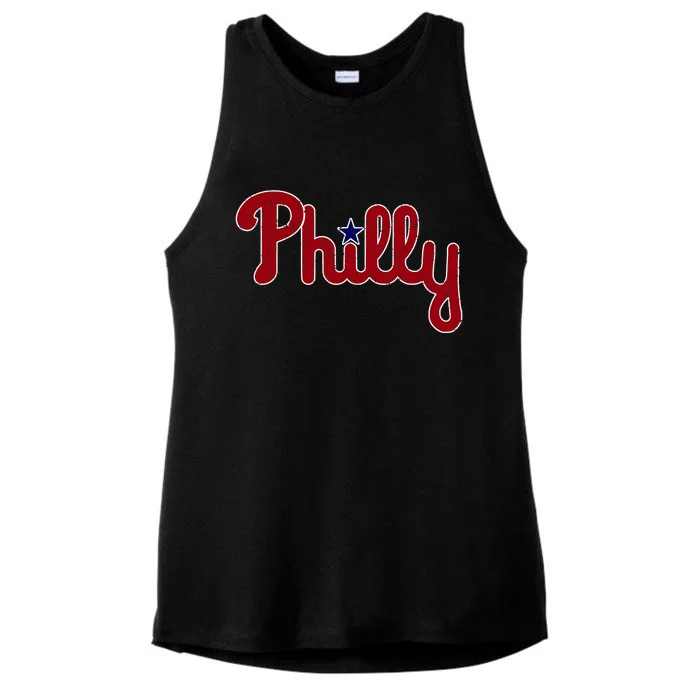 Philadelphia Philly PA Retro Ladies Tri-Blend Wicking Tank