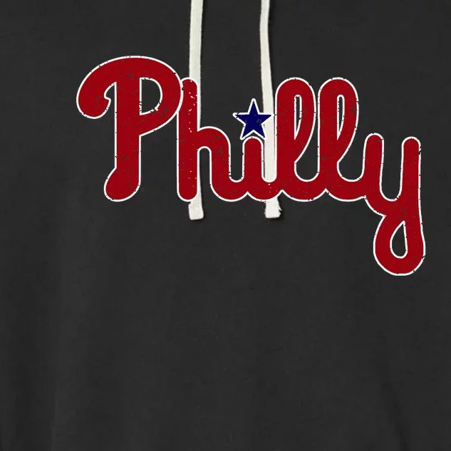 Philadelphia Philly PA Retro Garment-Dyed Fleece Hoodie