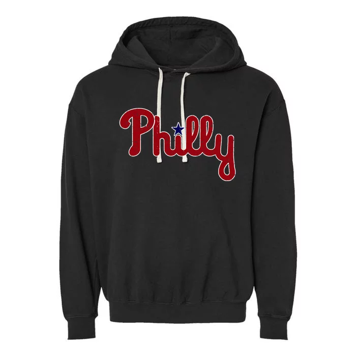 Philadelphia Philly PA Retro Garment-Dyed Fleece Hoodie