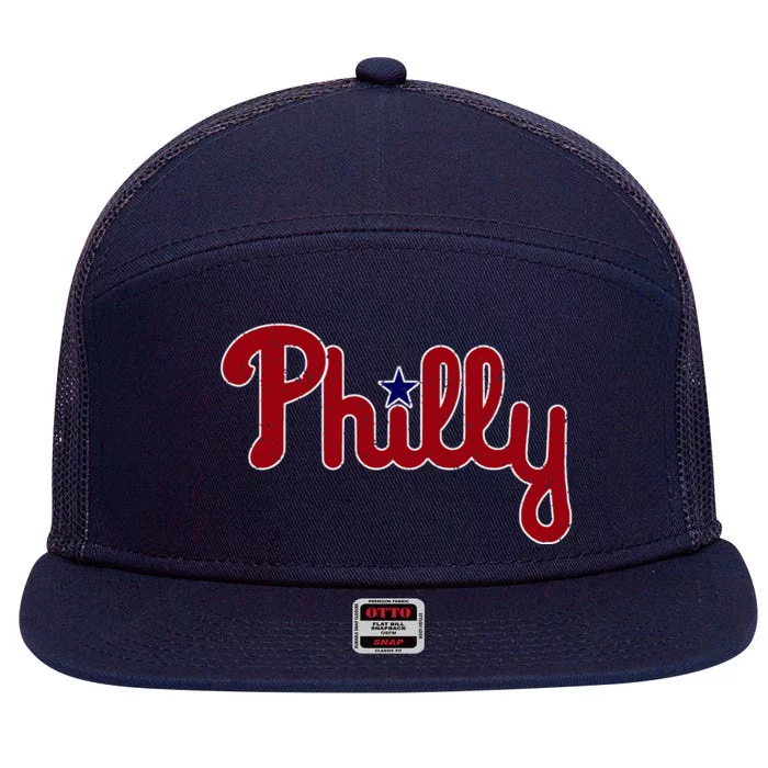 Philadelphia Philly PA Retro 7 Panel Mesh Trucker Snapback Hat