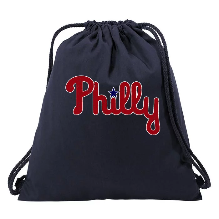 Philadelphia Philly PA Retro Drawstring Bag