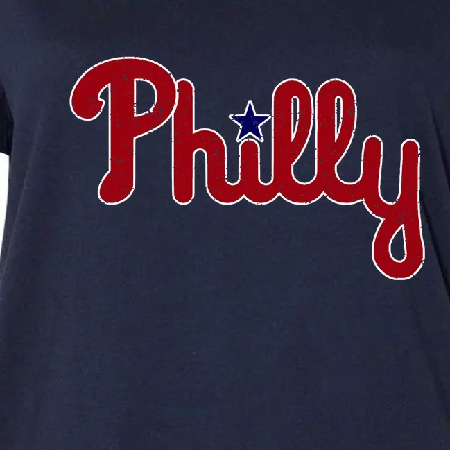 Philadelphia Philly PA Retro Women's V-Neck Plus Size T-Shirt