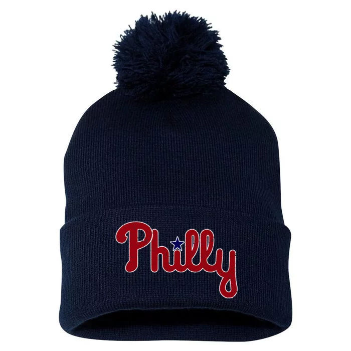 Philadelphia Philly PA Retro Pom Pom 12in Knit Beanie