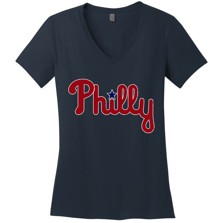 Philadelphia Baseball Philly PA Retro Women's V-Neck T-Shirt