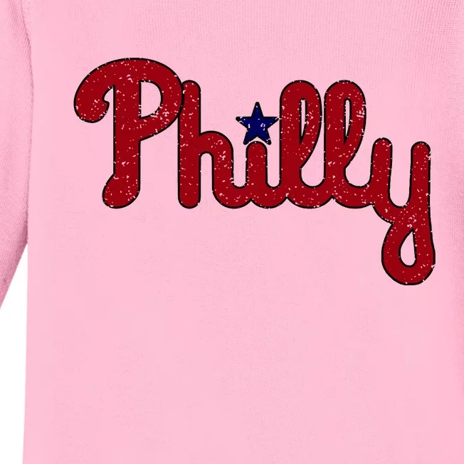 Philadelphia Philly PA Retro Baby Long Sleeve Bodysuit