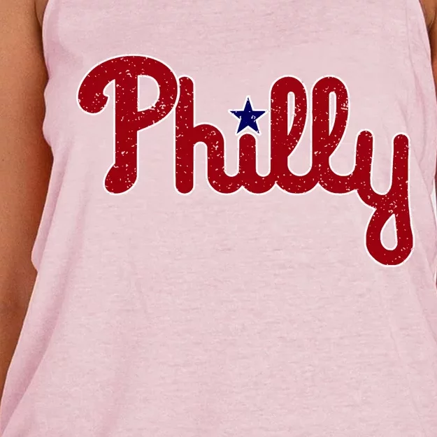 Philadelphia Philly PA Retro Women's Knotted Racerback Tank