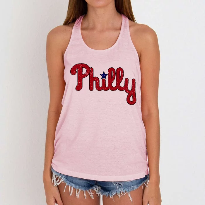 Philadelphia Philly PA Retro Women's Knotted Racerback Tank